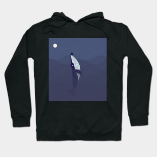 whale in the ocean illustration art Hoodie